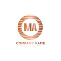 MA Initial Letter circle wood logo template vector