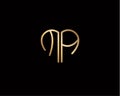 MA initial heart shape Gold colored logo