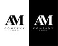 Am, ma letter modern initial logo design vector, with white and black color that can be used for any creative business. Royalty Free Stock Photo