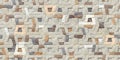 Wall tiles, featuring a matte finish in various shades of gray, brown, and white. The tiles are designed in a thick rectangular. Royalty Free Stock Photo