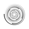 Halftone dots in circle form. round logo. vector dotted frame. Spiral, twirl design concentric circles geometric element, abstract Royalty Free Stock Photo