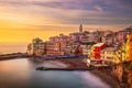 Maa Beach in Bogliasco, Genoa, Italy skyline on the Mediterranean Sea Royalty Free Stock Photo