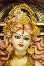 Maa Durga Blossoming Beauty Through The Golden Crown
