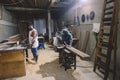 Local Workers on the Wood Working Factory