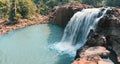 Maak Ngaew waterfall. Panorama. Laos landscape.