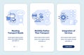 MaaS concept components light blue onboarding mobile app screen Royalty Free Stock Photo