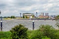 Industrial area lands the Upper Merwede River near the city of Gorinchem in South Holland, Netherlands. Royalty Free Stock Photo