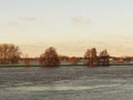 Maas near Roermond, Netherlands, flooding, view to the laks