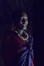 Maasai chief wife in hut Royalty Free Stock Photo