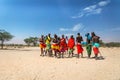 Maasai people are dancing and celebrating