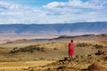 Maasai Tribe Man Looking Over Land