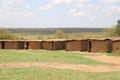 A Maasai village in the national park of Masai Mara in Kenya Royalty Free Stock Photo