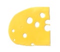 Maasdam cheese slice isolated