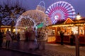 Magical Maastricht during Christmas time with the market including all the festive decorations on the Vrijthof square Royalty Free Stock Photo