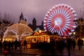 Magical Maastricht during Christmas time with the market including all the festive decorations on the Vrijthof square Royalty Free Stock Photo