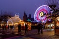 Magical Maastricht during Christmas time with the market including all the festive decorations on the Vrijthof square Royalty Free Stock Photo