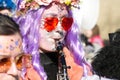 A wind band musician playing during the Carnival parade in Amby (Maastricht) Royalty Free Stock Photo