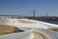 MAAT, 25 de Abril Bridge and Cristo Rei monument in Lisbon