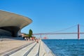 MAAT - Museum of Art, Architecture and Technology is a modern building on a bank of Tagus river in Lisbom, Portugal
