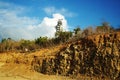 Mountain carved to make roadway for Monte Maria,