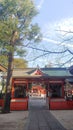 Mabashi Inari Shrine approach shrine contrail blue sky