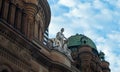 The 3 Mable sculptures on the antique queen Victoria building a