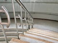 Mable steps with stainless balustrades.