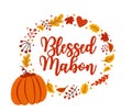 Mabon autumn greeting card, poster. vector illustration eps10