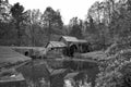 Mabry Grist Mill Blue Ridge Parkway Black and White Royalty Free Stock Photo