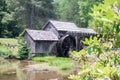 Mabry Mill, a grist mill and pond located along the Blue Ridge Parkway in Virginia Royalty Free Stock Photo