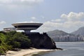 View of the Niteroi Contemporary Art Museum (MAC) Royalty Free Stock Photo