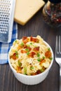 Mac and cheese with bacon Royalty Free Stock Photo