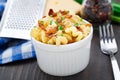 Mac and cheese with bacon Royalty Free Stock Photo