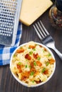 Mac and cheese with bacon Royalty Free Stock Photo