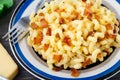 Mac and cheese with bacon Royalty Free Stock Photo