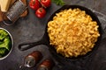 Mac and cheese in a cast iron pan