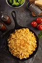 Mac and cheese in a cast iron pan Royalty Free Stock Photo