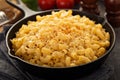 Mac and cheese in a cast iron pan