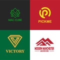 Modern minimalist monogram logo with letters Royalty Free Stock Photo