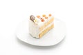 macadamia cake on white background Royalty Free Stock Photo