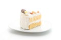 macadamia cake on white background Royalty Free Stock Photo