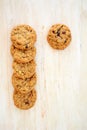 Macadamia chocolate chunk cookies with copy space Royalty Free Stock Photo