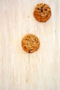 Macadamia chocolate chunk cookies flat lay Royalty Free Stock Photo