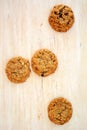 Macadamia chocolate chunk cookies top view Royalty Free Stock Photo