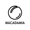 Macadamia healthy outline nut icon.