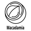 Macadamia icon, outline style