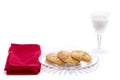 Macadamia Nut Cookies and Milk Royalty Free Stock Photo