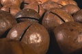 Macadamia nut in a shell close up. Macadamia nuts texture background. Macadamia nuts macro Royalty Free Stock Photo
