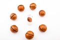 Macadamia nut white background Royalty Free Stock Photo