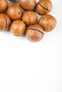 Macadamia nut white background Royalty Free Stock Photo